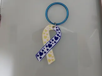 downs syndrome awareness ribbon keychain