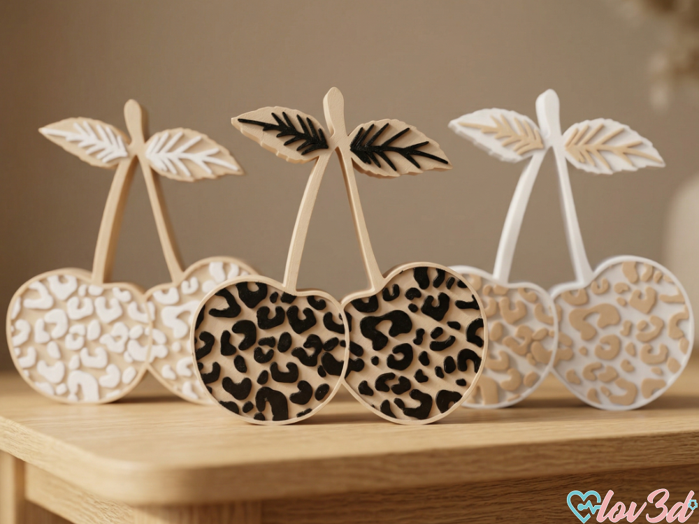 Modern Leopard Print Cherries - Stylish Decor