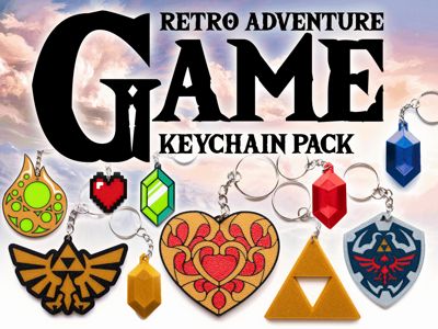 Retro Adventure Game Keychain Pack