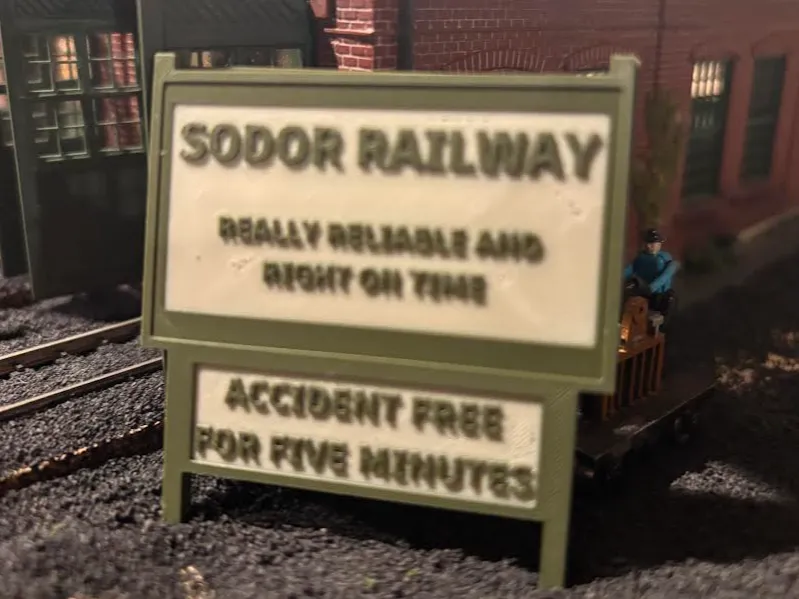 Ho Scale Sodor Railway sign 1:87
