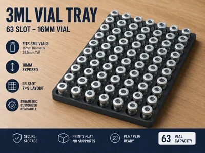 Parametric 3ml Peptide Vial Tray Organiser