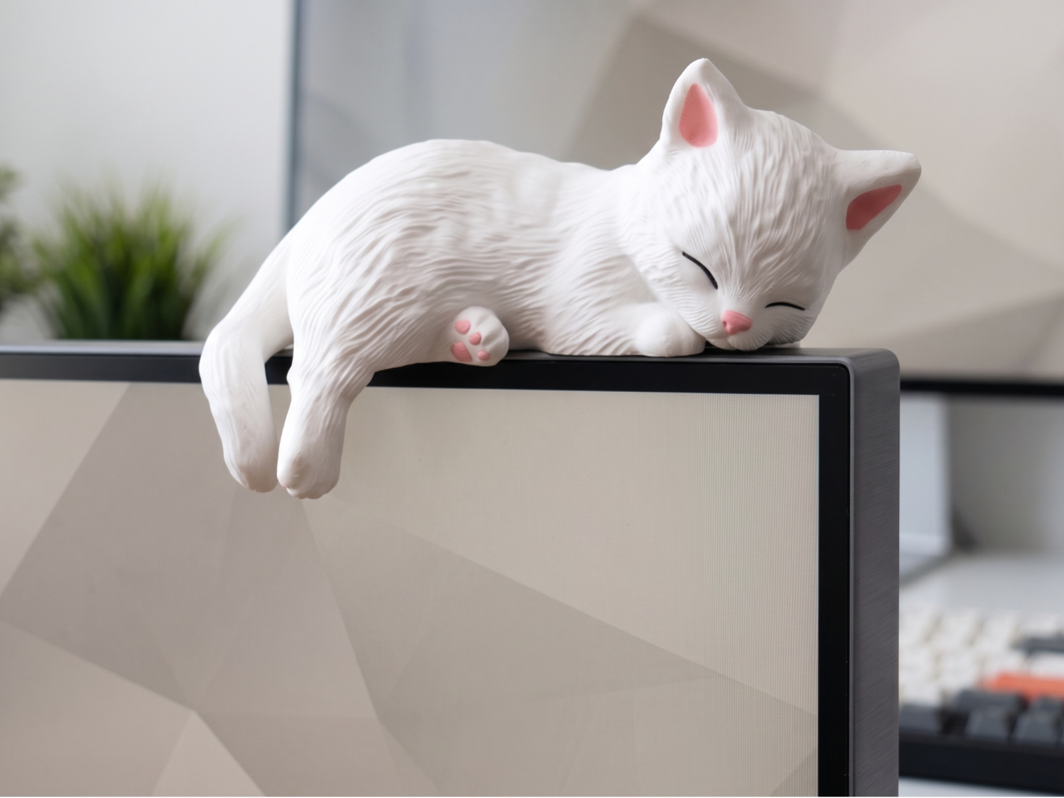 Cozy Cat Monitor Buddy – Sleeping On the Ledge