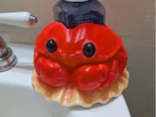 Cute Crab on Shell Soap Dispenser holder