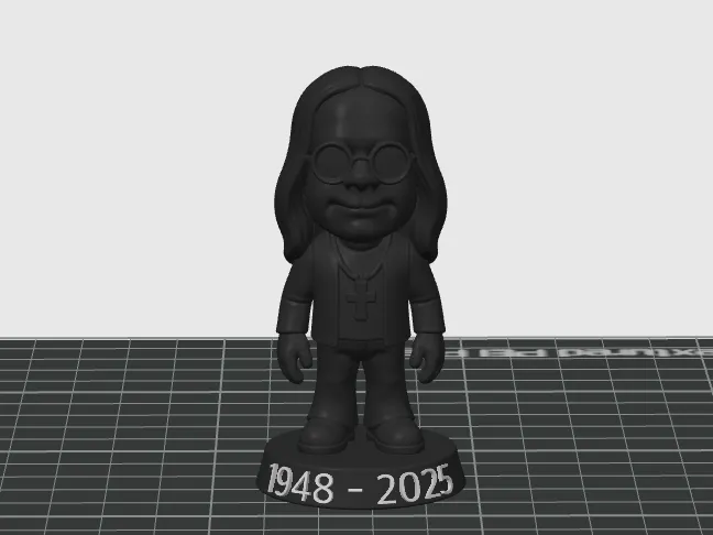 Ozzy Osbourne tribute figure with dates