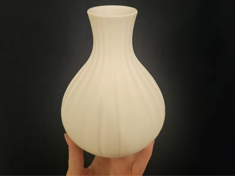 Decorative ribbed vase