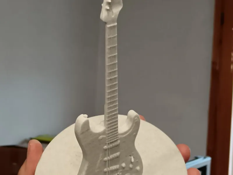 Fender Stratocaster 3D Model on Display Stand