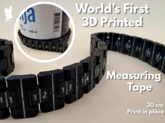 3D Printed Measuring Tape - 30 cm - Print in Place
