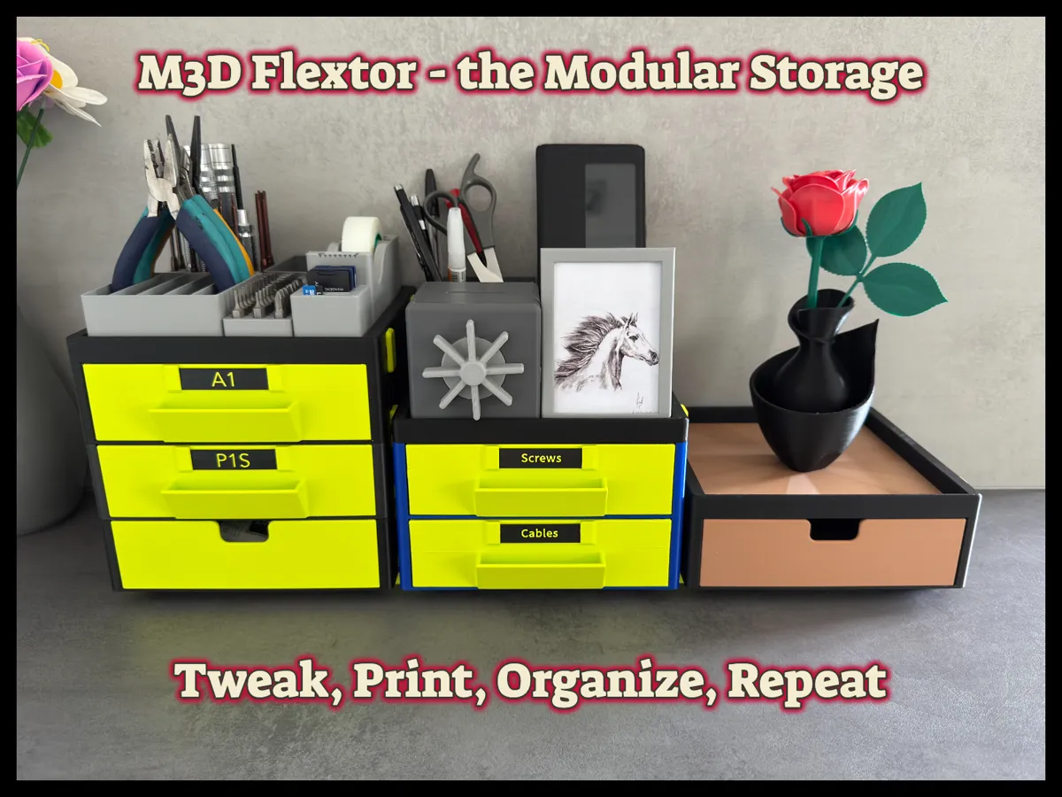 Modular Storage M3D Flextor - Free 3D Print Model - MakerWorld