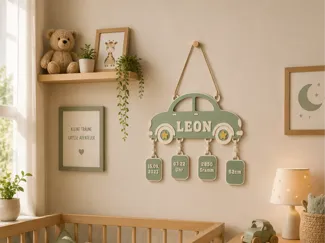 Auto - Geburt - Geschenk - Deko - personalisierbar
