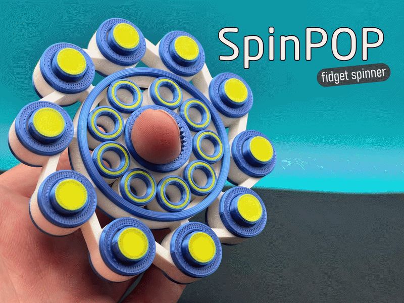 "SpinPOP" Fidget Spinner & Bubble Popper