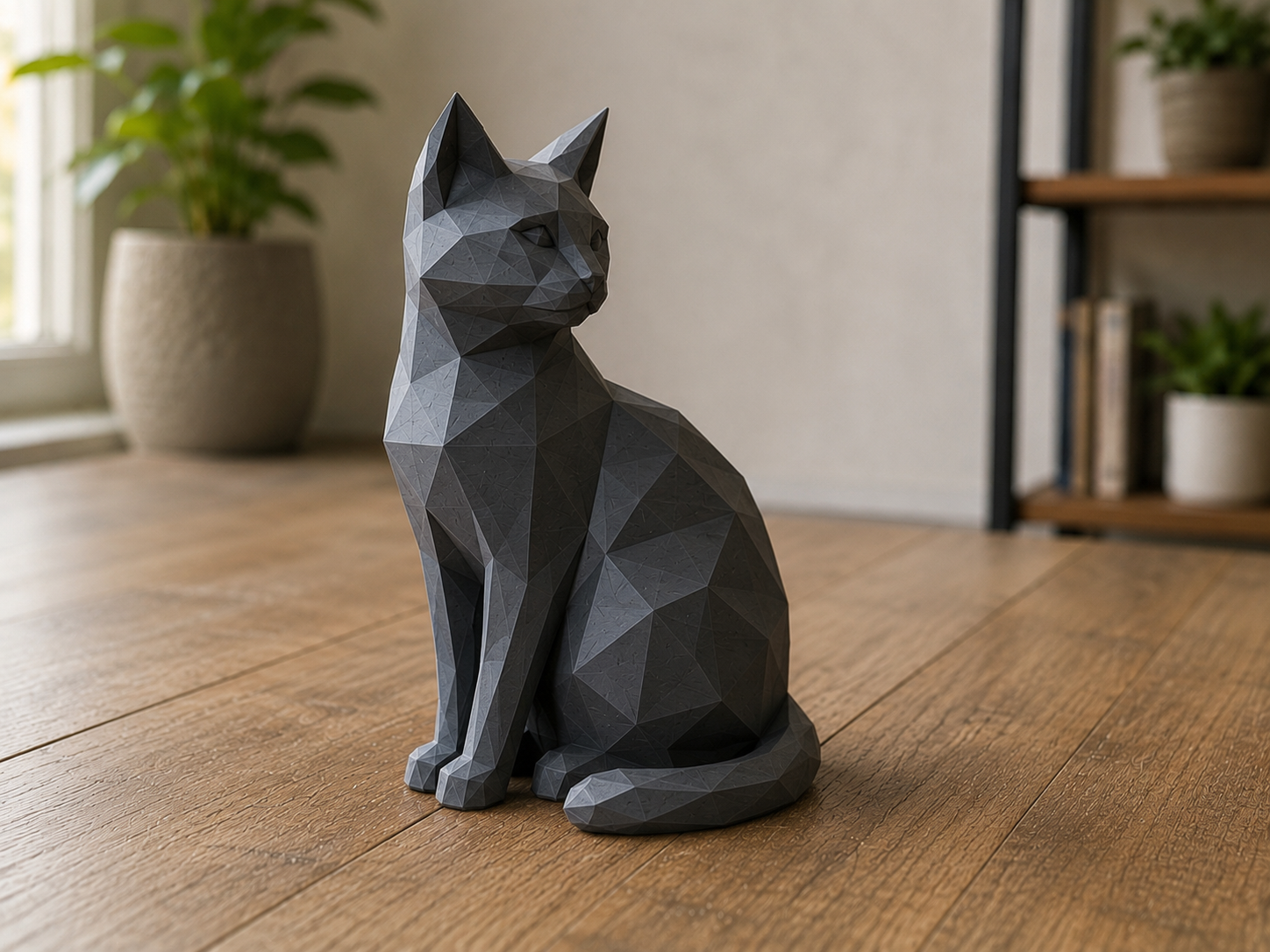 Low Poly Sitting Cat