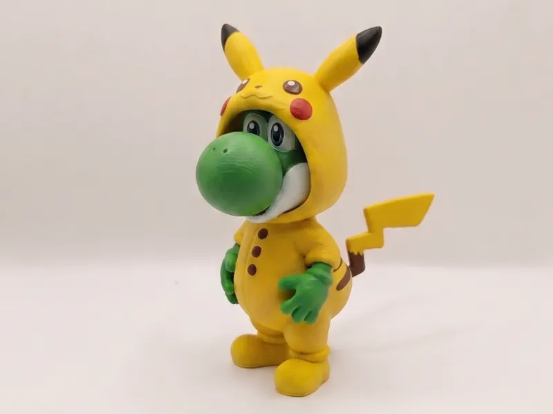 Yoshi in pikachu pyjamas
