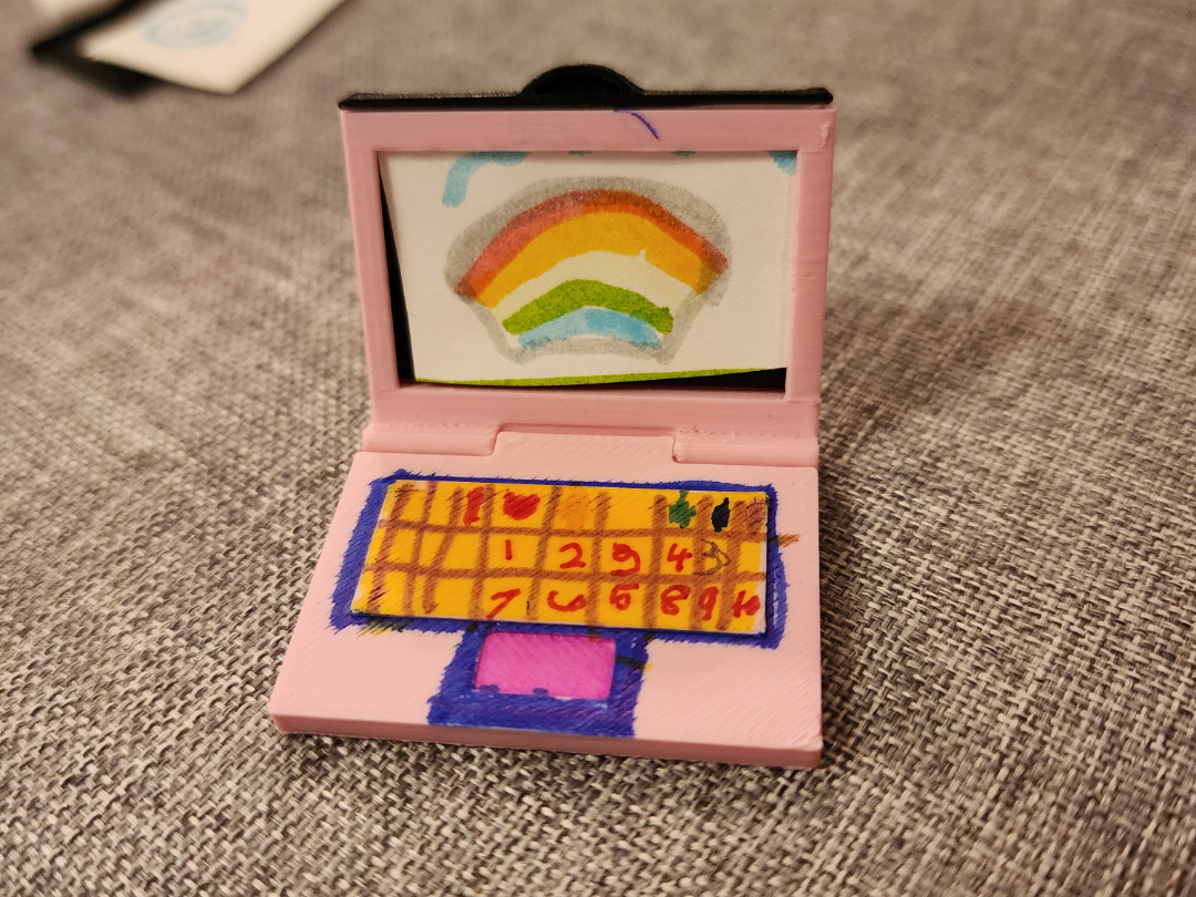 Small Doll Laptop - Opens/Closes/Removable Screen