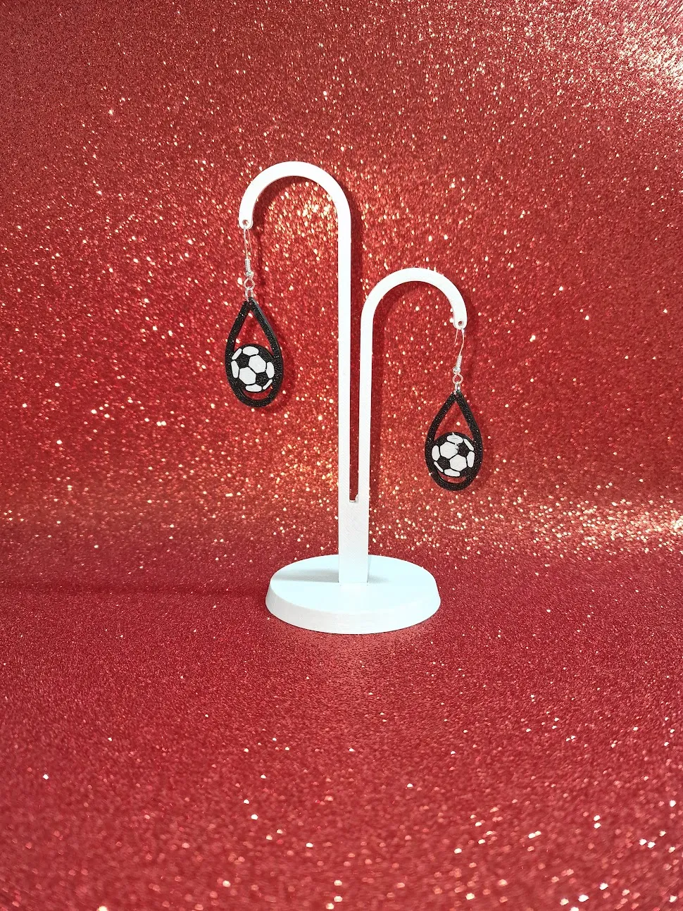 Soccer earrings view 3