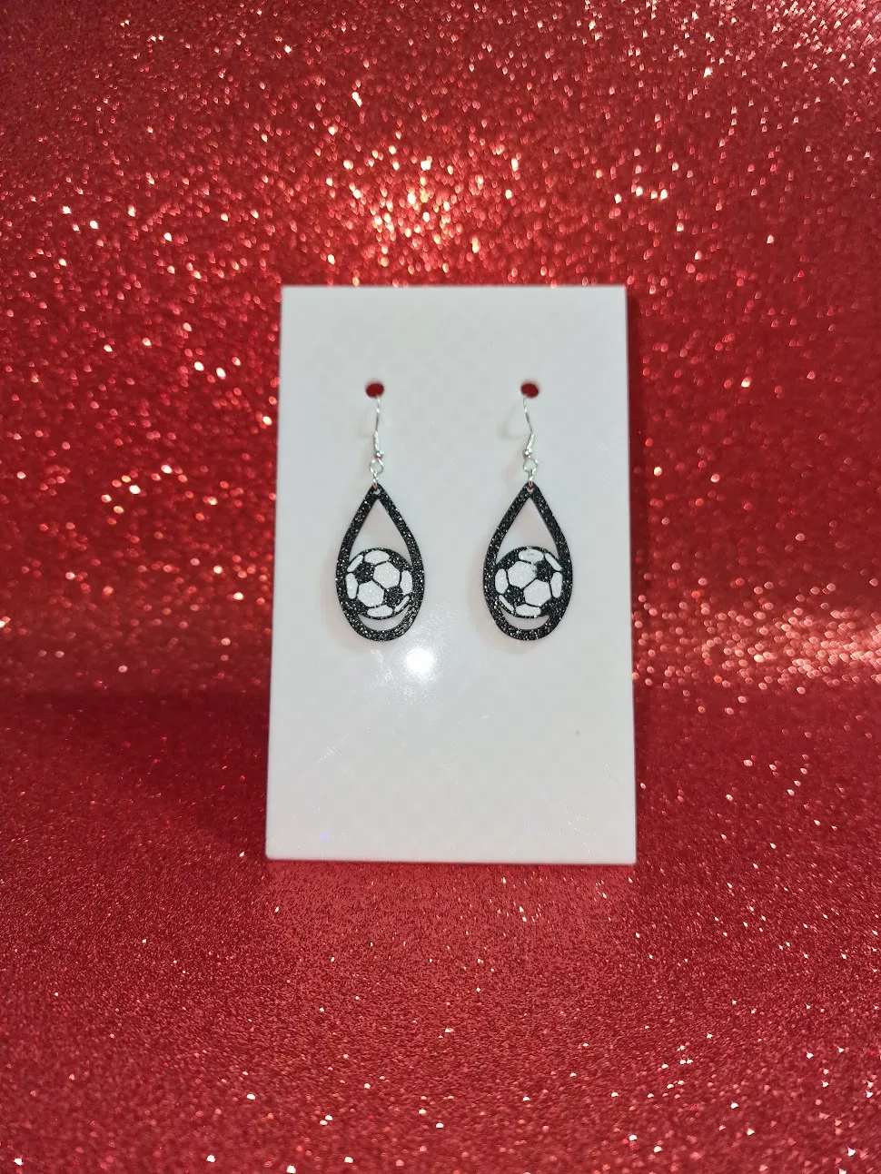 Soccer earrings view 2