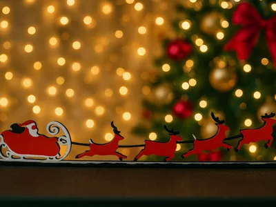 Santa's Sleigh in COLOR for monitor