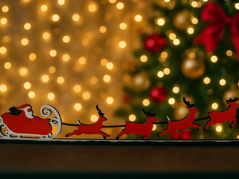 Santa's Sleigh in COLOR for monitor