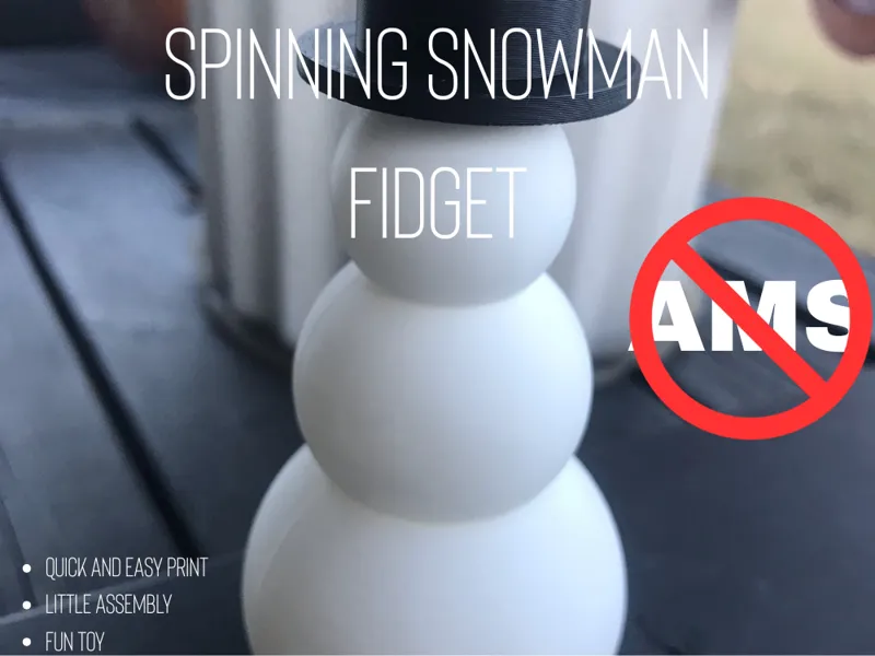 Rolling/Spinning Snowman Fidget (NO AMS)