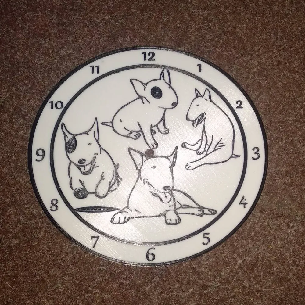 Bullterrier Clock by michal0082 MakerWorld