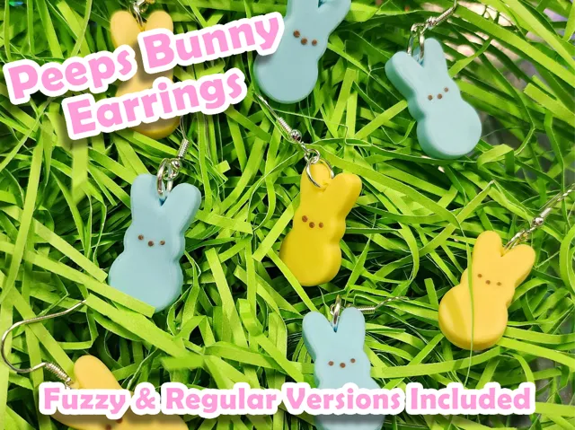 Peeps Bunny Earrings, Quick Printing