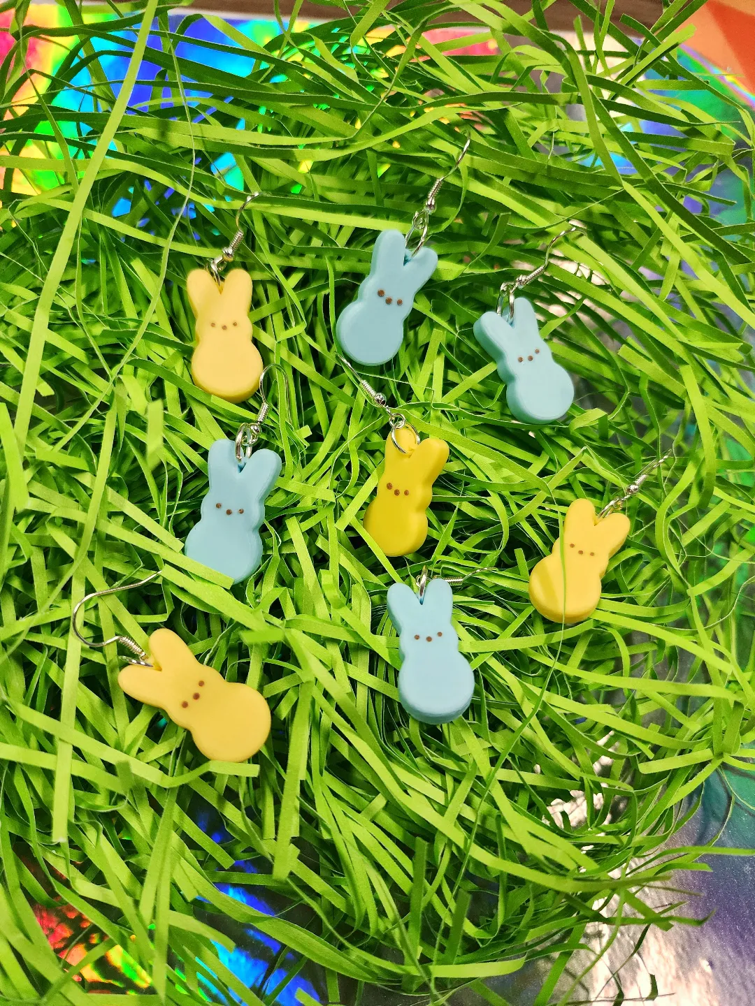 Peeps Bunny Earrings, Quick Printing view 3
