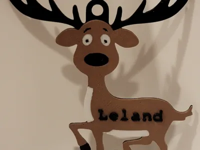 Customizable  Christmas reindeer present tag