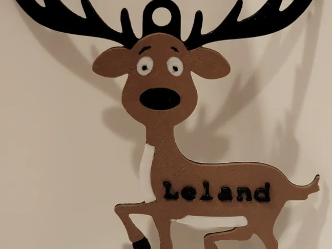 Customizable Christmas reindeer present tag