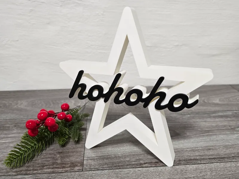 Stern mit ho ho ho Schriftzug