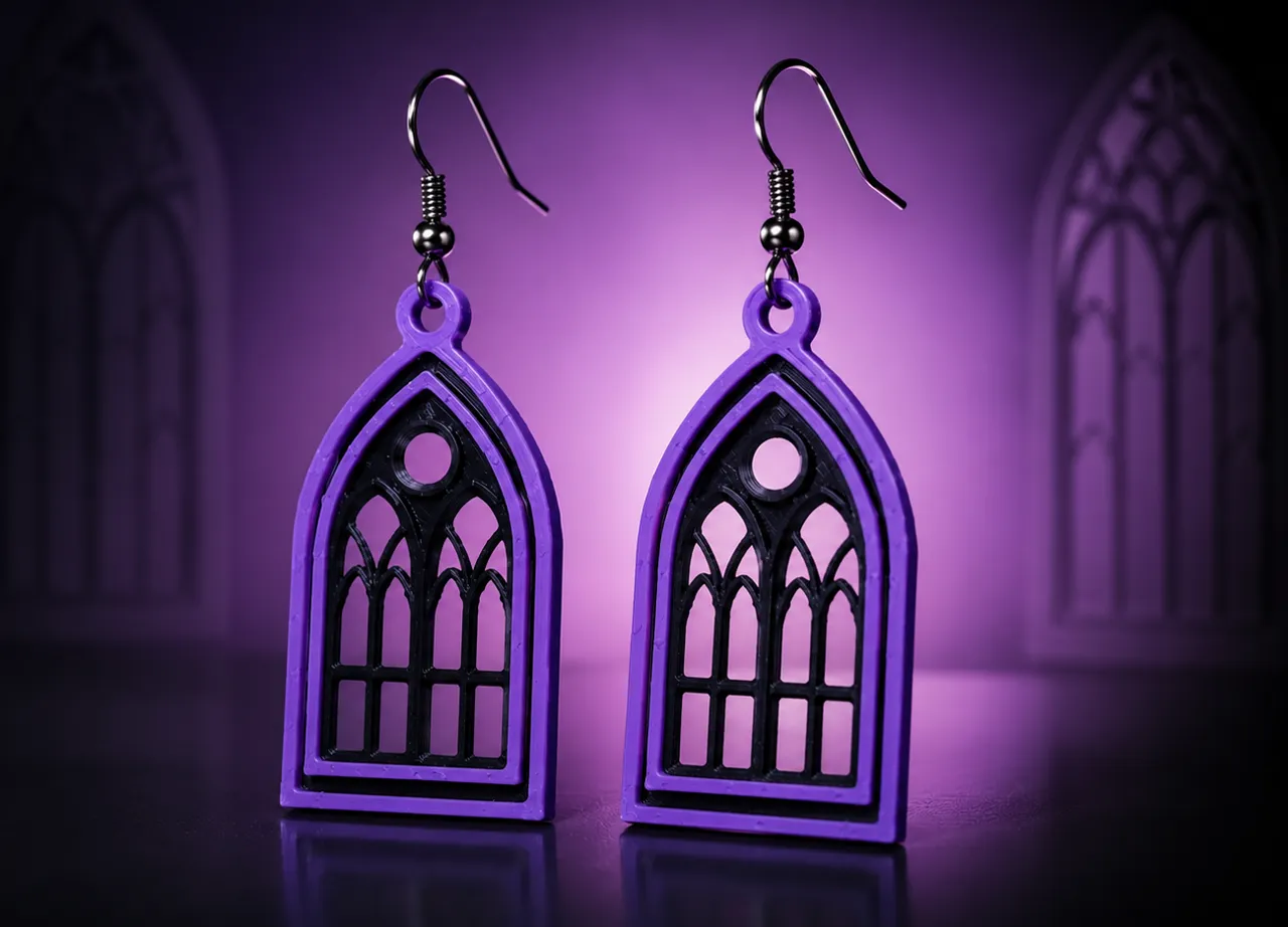 Gothic Cathedral Window Earrings view 2