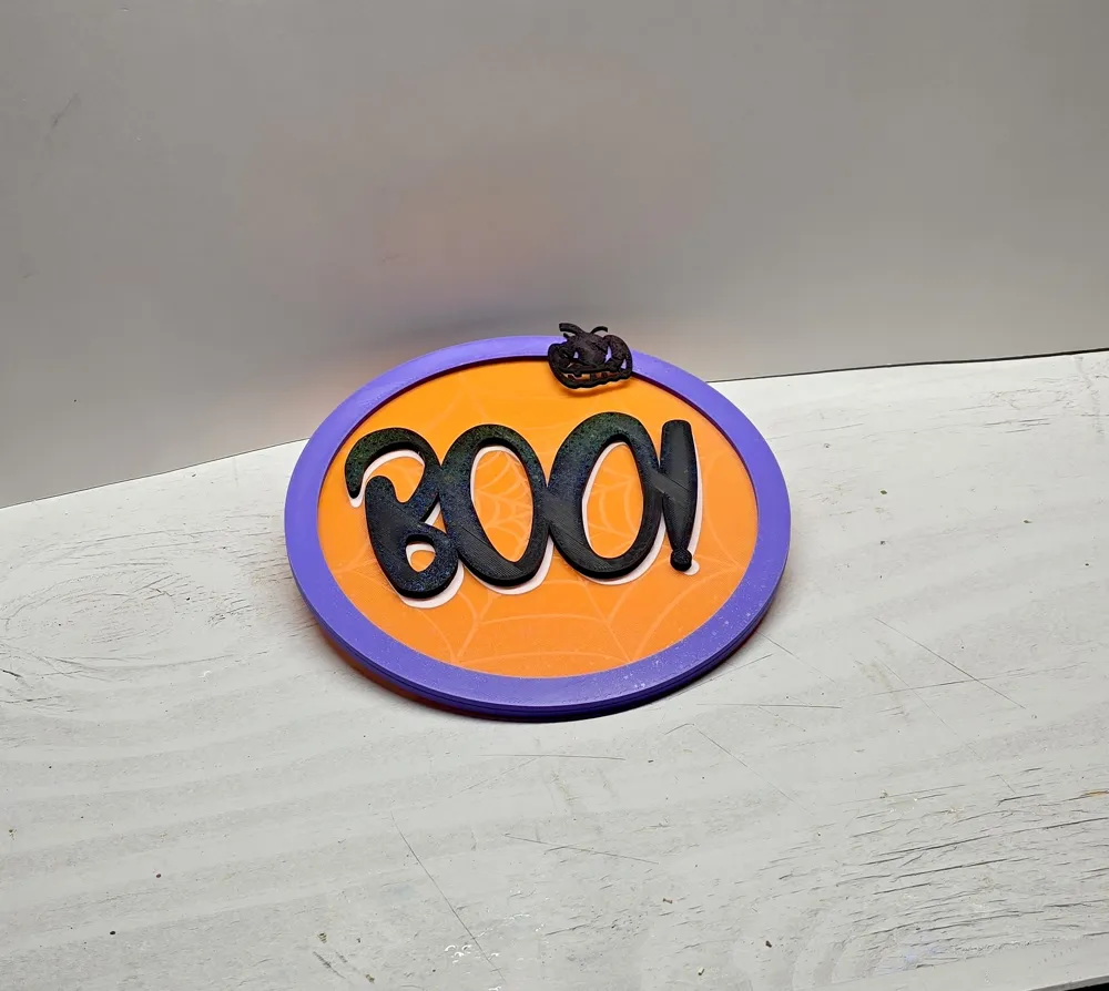 BOO! Sign – Easy Halloween Wall Décor - Free 3D Print Model - MakerWorld