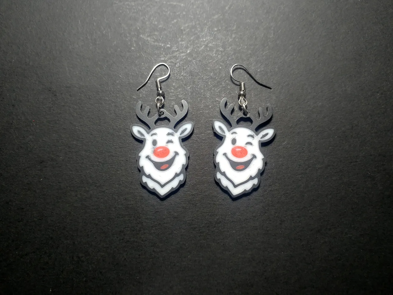 Wink of Rudolf - Christmass Earrings view 4