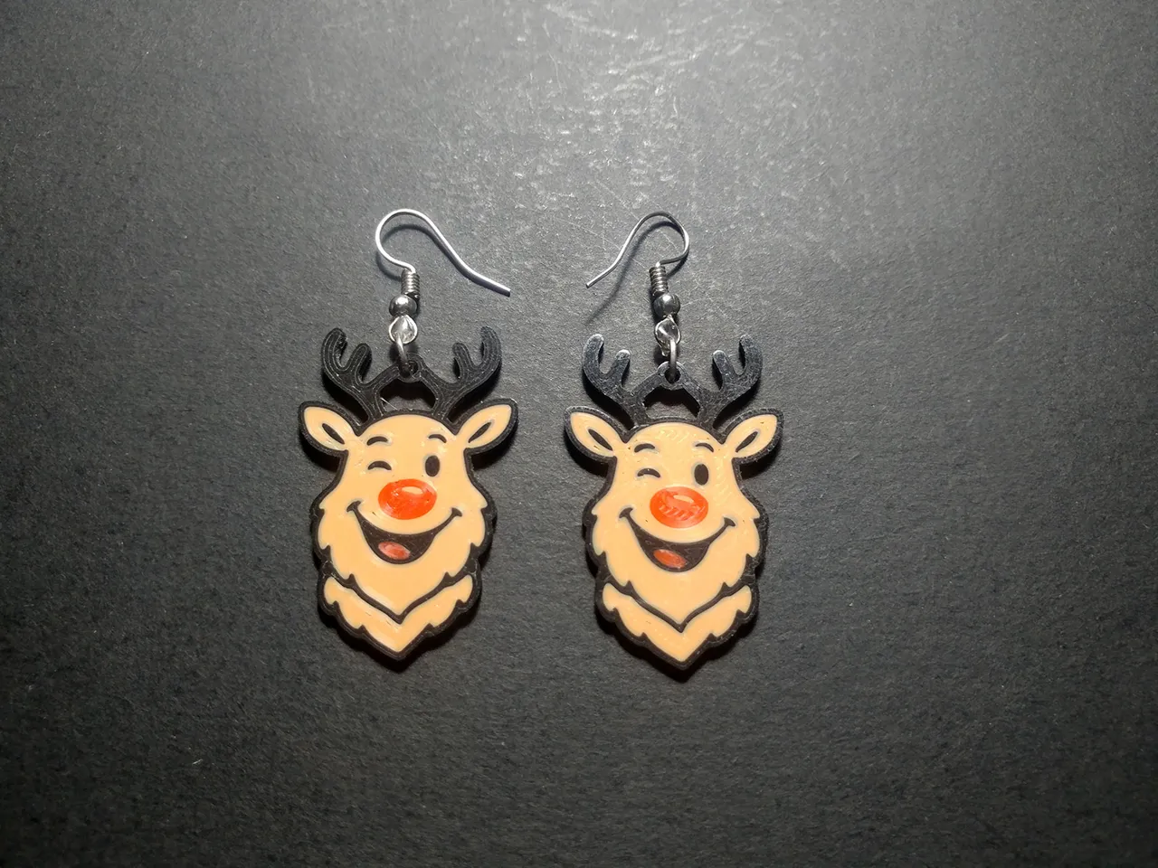 Wink of Rudolf - Christmass Earrings view 3