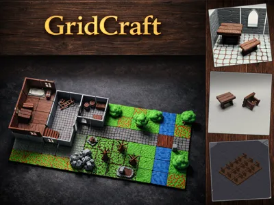 GridCraft – Wooden Table Set