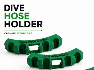 scuba tank side hose holder