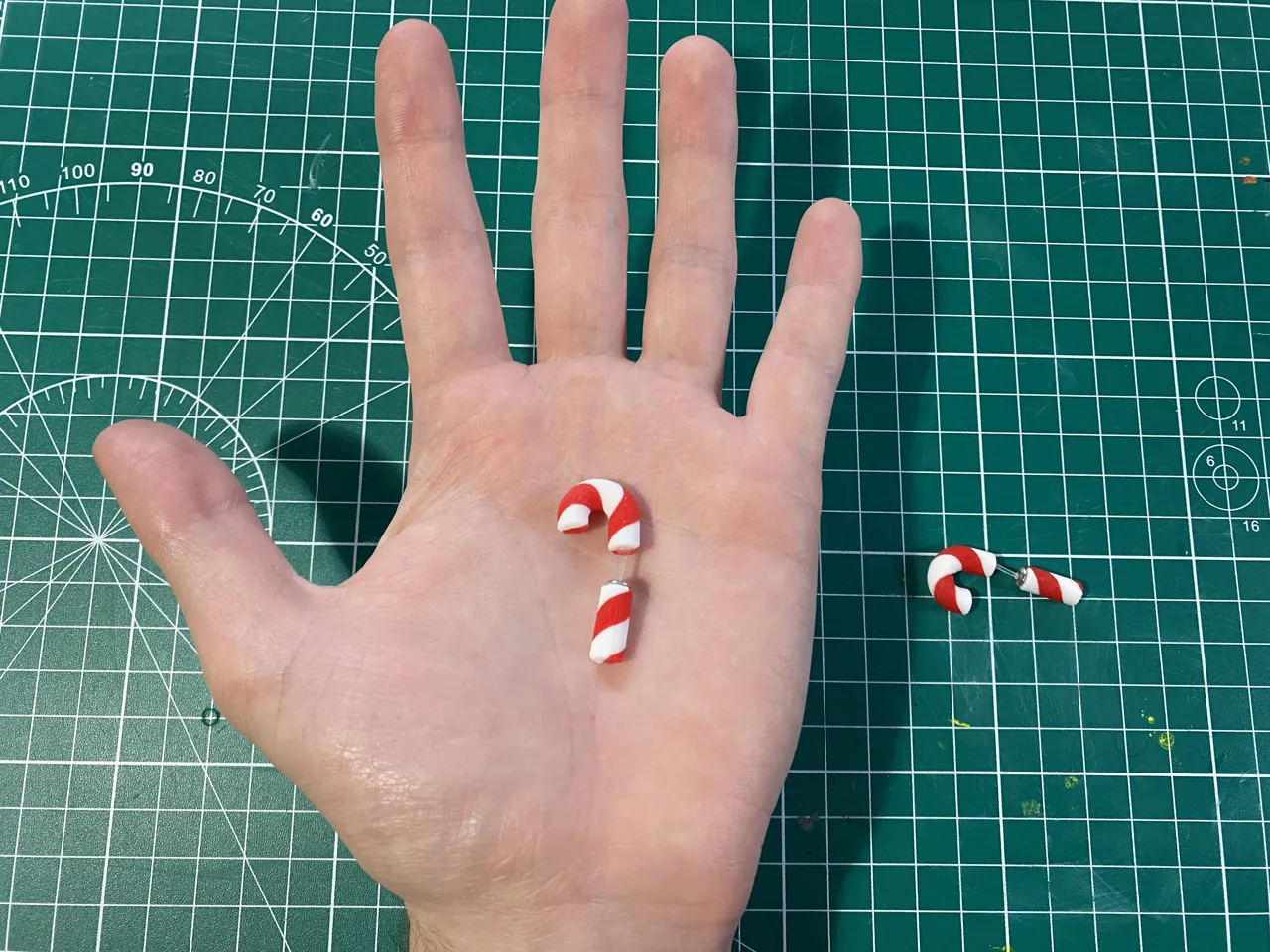 Mini Candy Cane Earrings view 2