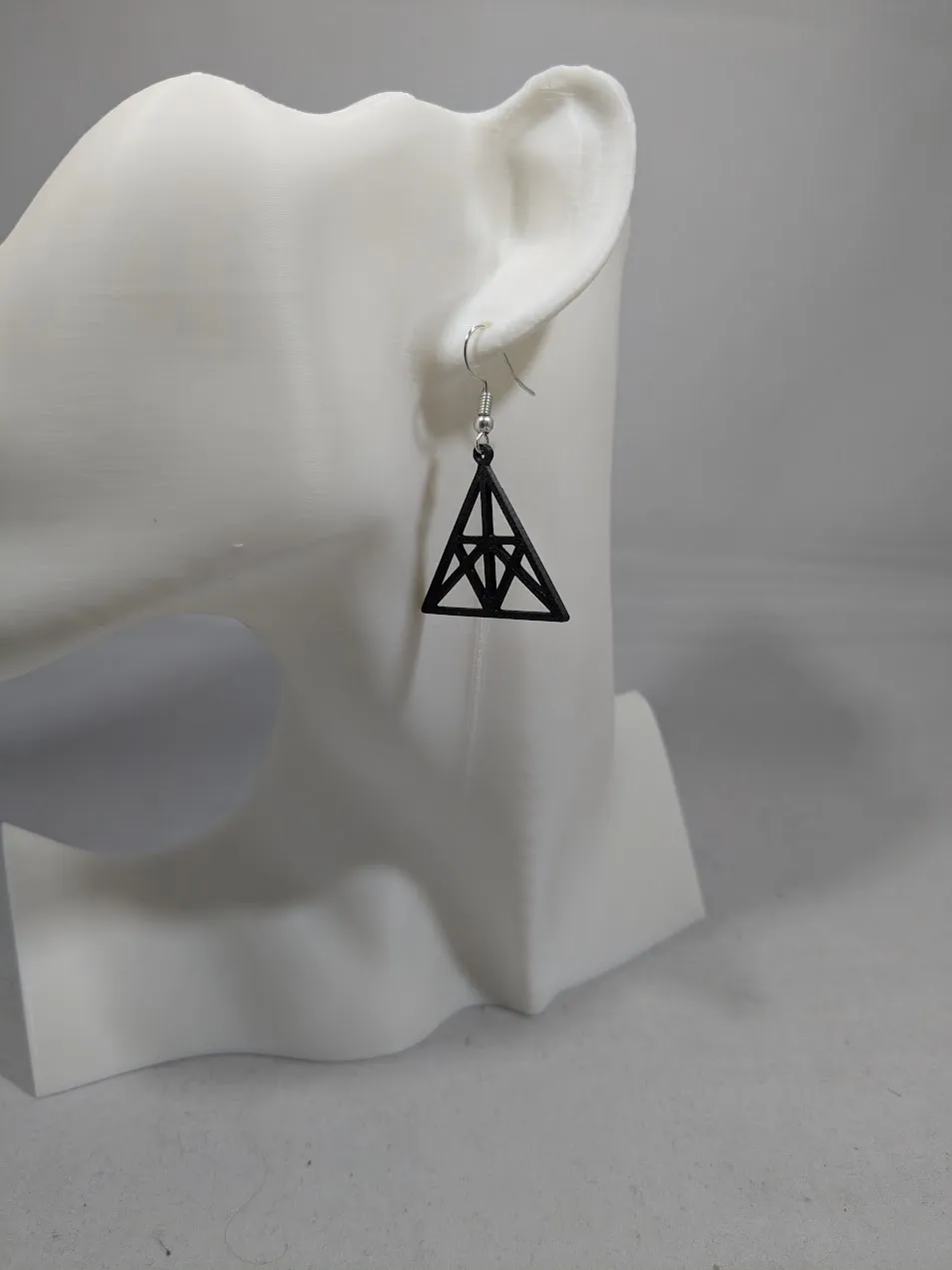 Abstract earrings - tripple triangle view 3