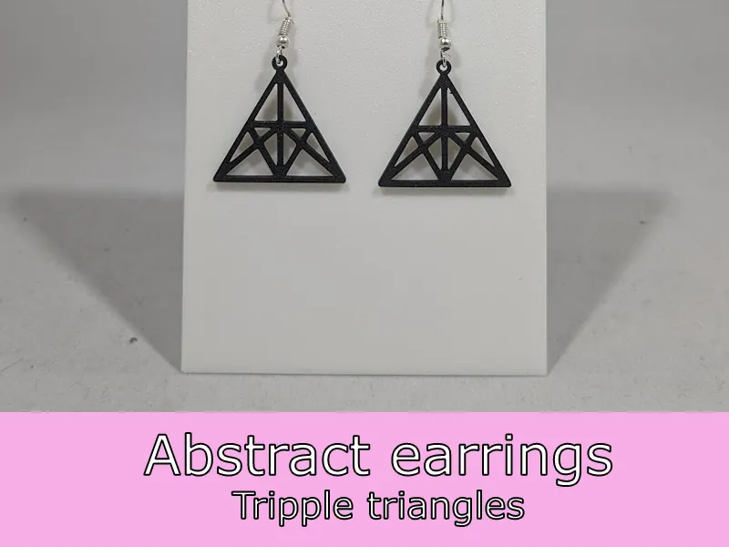 Abstract earrings - tripple triangle - Free 3D Print Model - MakerWorld