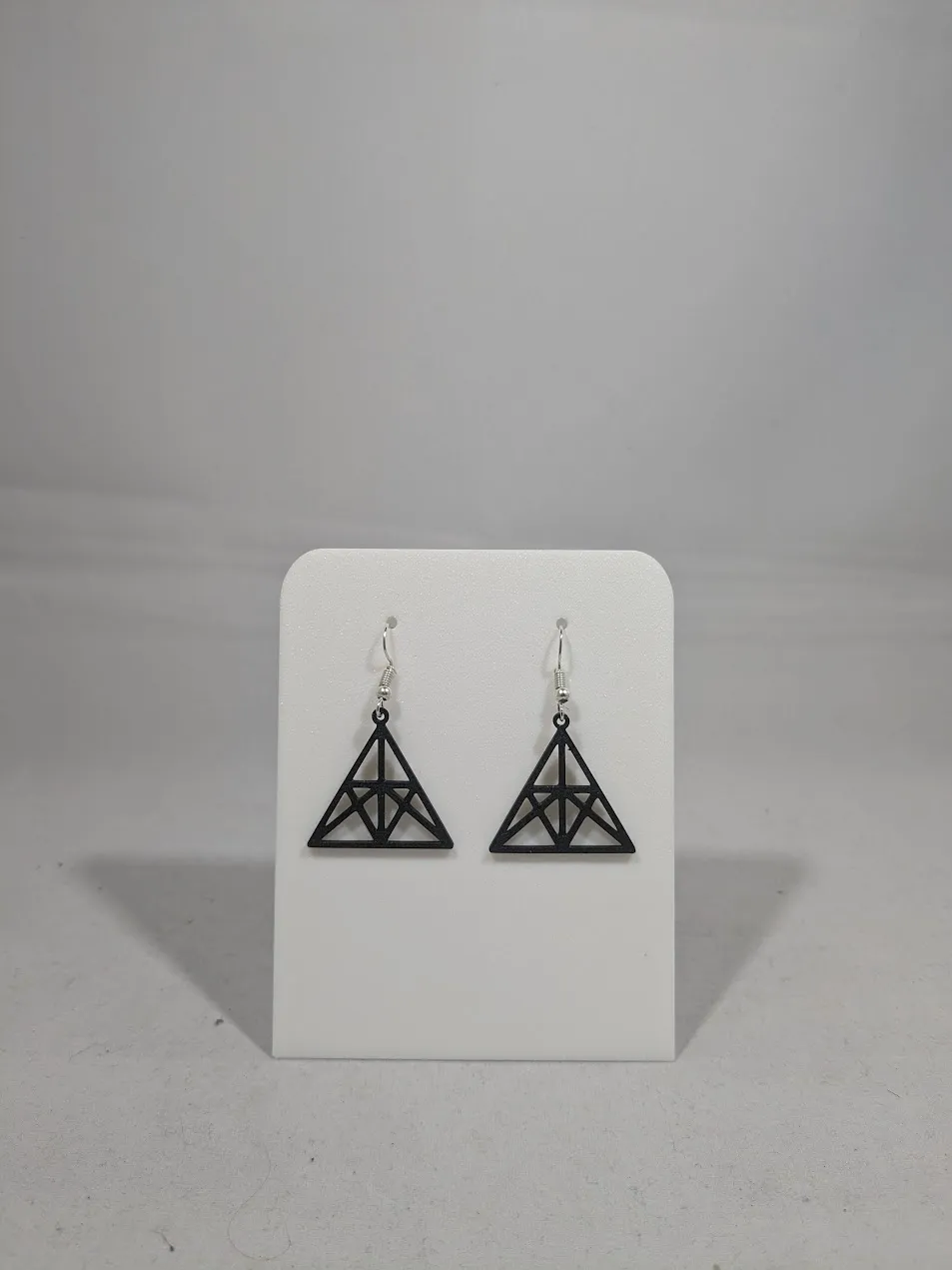 Abstract earrings - tripple triangle view 4