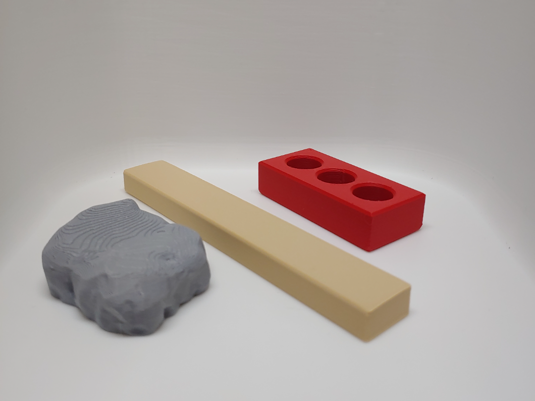 Miniature Toy Building Bricks, Lumber & Stones