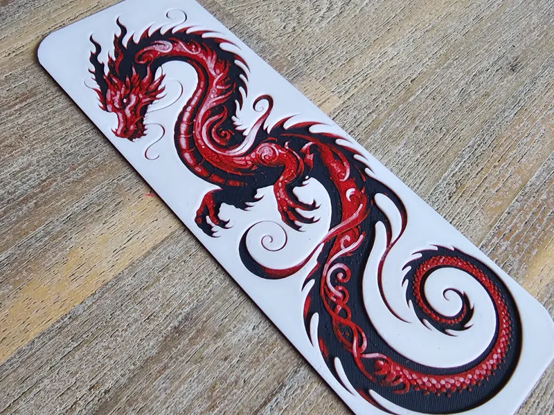 "Bookmark" Colorful Fiery Dragon (Fiery Red)