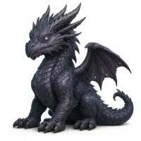 Figurine de dragon obsidienne fantastique — photo 3