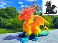 Figurine de dragon obsidienne fantastique — photo 1
