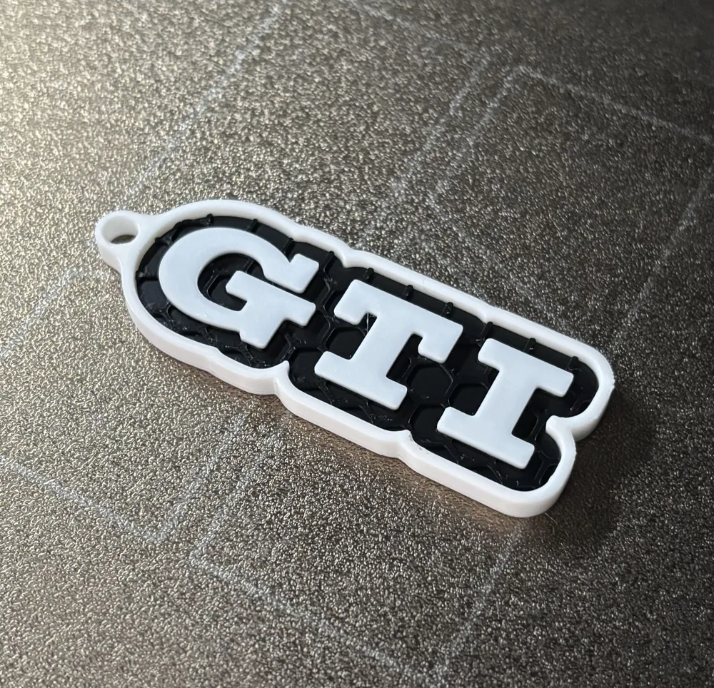 Red Black GTI 3D Logo Emblem Metal Keychain For Bikes And Cars main image 1
