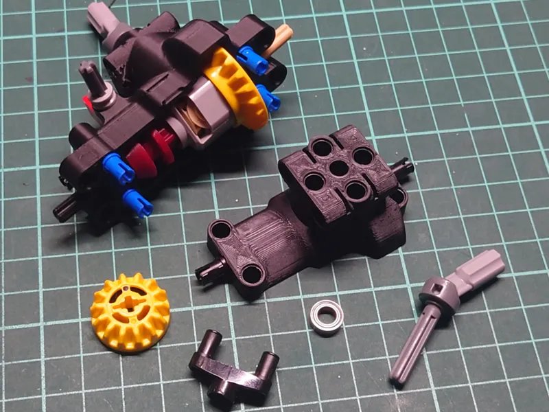 Dual Output Diff-lock axle housing for Brick MOCs