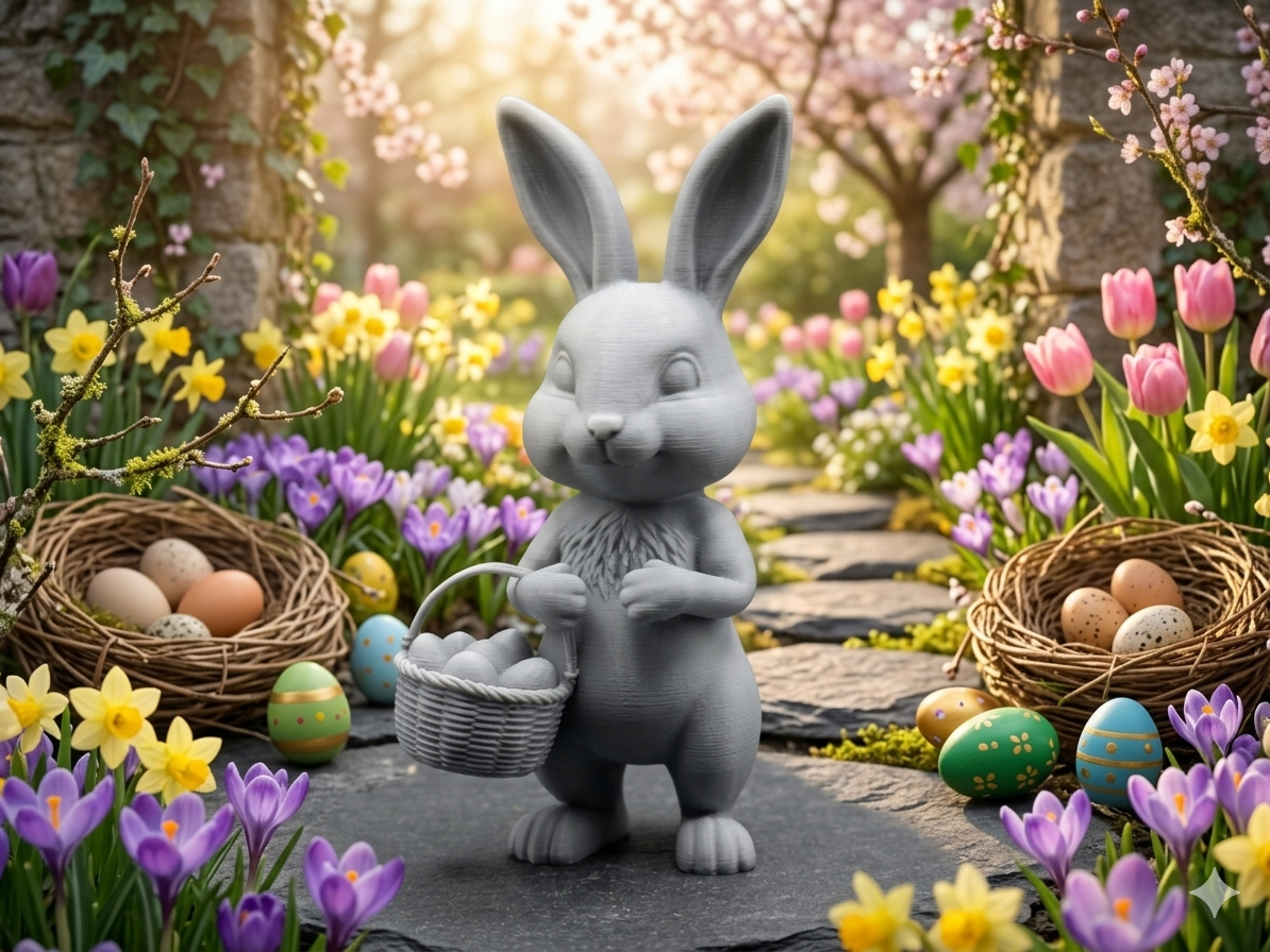 Deko Osterhase Eberhard mit Korb