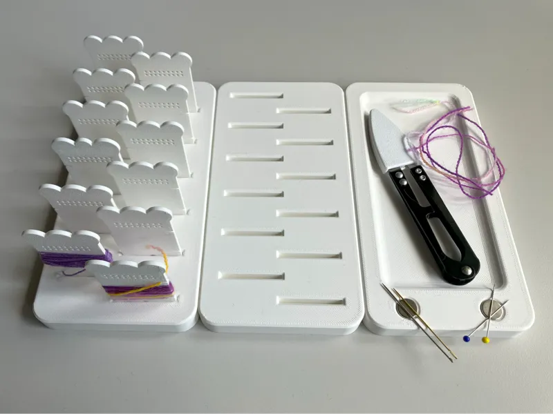 Embroidery Thread Organizer with Stand and Tray
