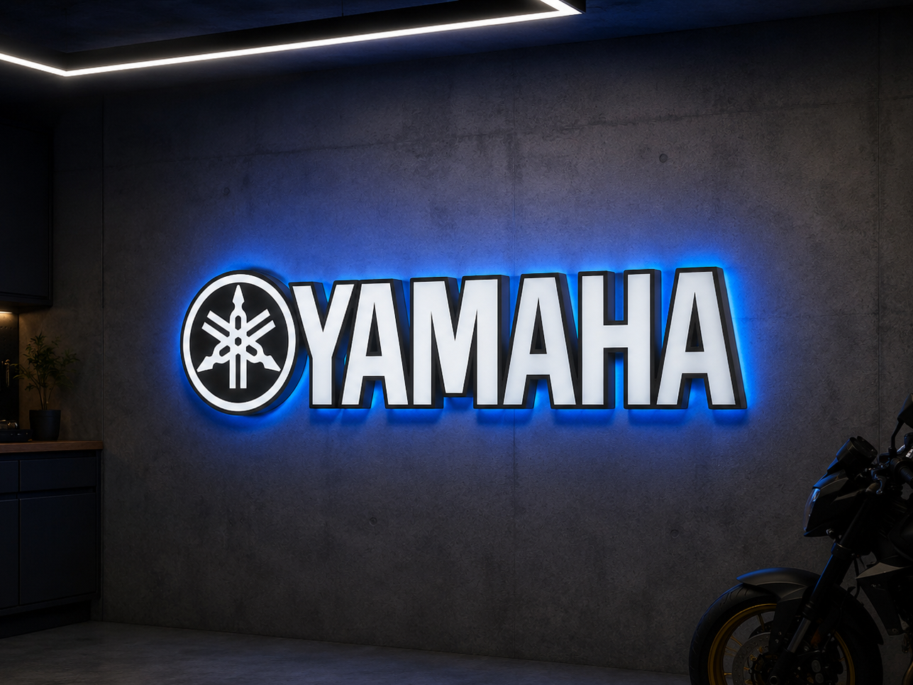 Insegna Led 3D - Custom Lightbox moto - YAMAHA