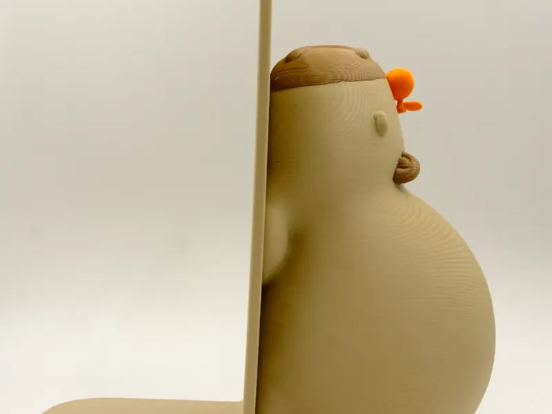 Capybara Bookend with Orange