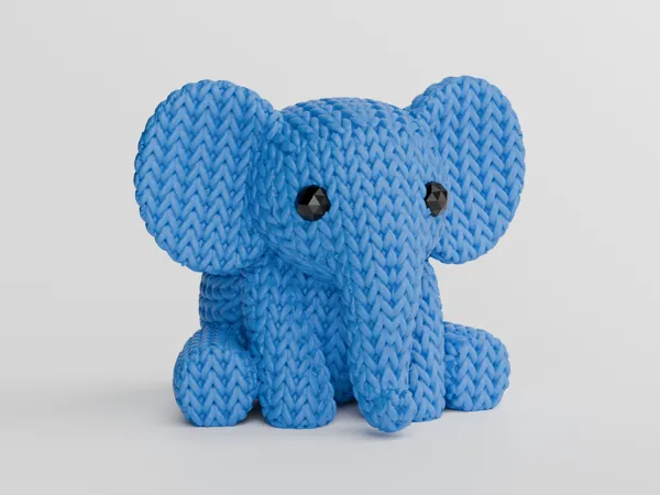Éléphant mignon façon tricot