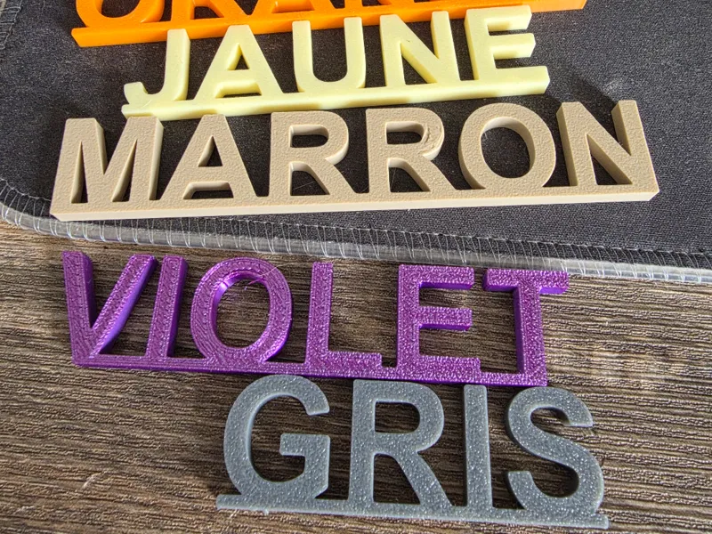 Textes/mots couleur
